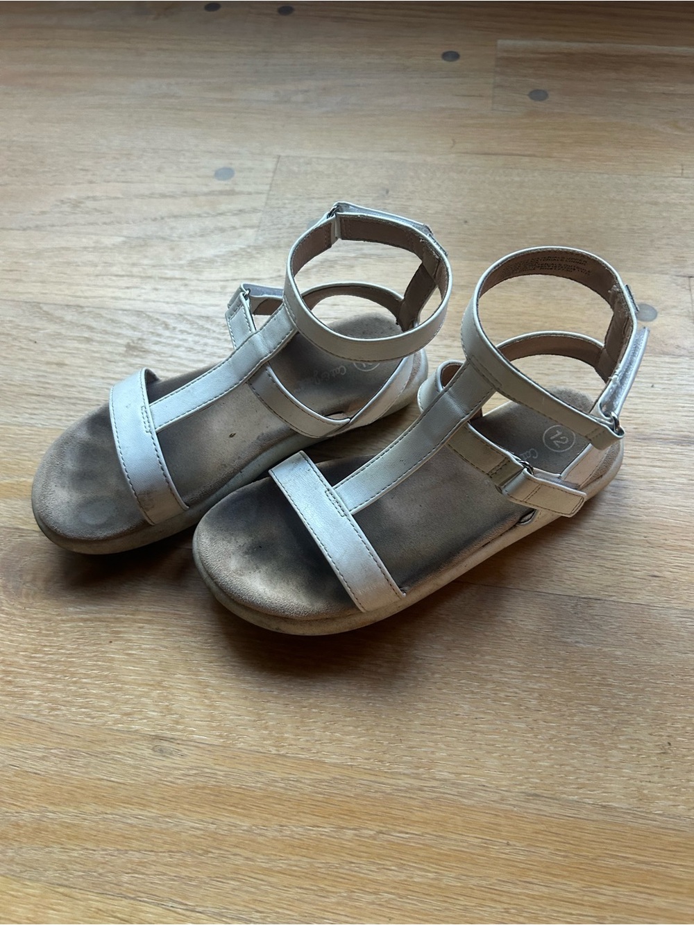 Cat & Jack Silver T-Strap Kids Sandals